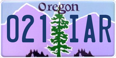 OR license plate 021IAR
