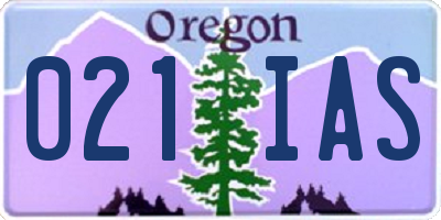 OR license plate 021IAS