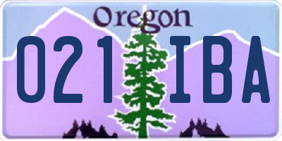 OR license plate 021IBA