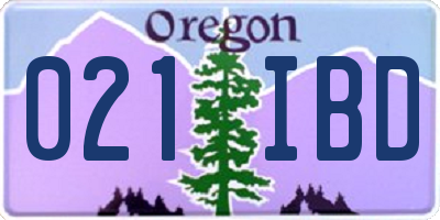 OR license plate 021IBD
