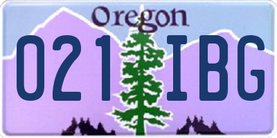 OR license plate 021IBG
