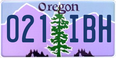 OR license plate 021IBH
