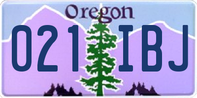 OR license plate 021IBJ