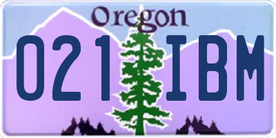 OR license plate 021IBM