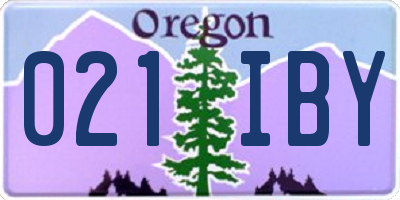 OR license plate 021IBY