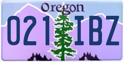 OR license plate 021IBZ