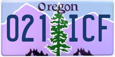 OR license plate 021ICF