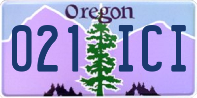 OR license plate 021ICI