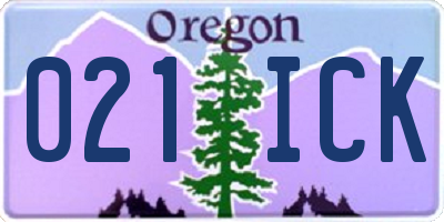 OR license plate 021ICK