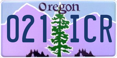 OR license plate 021ICR