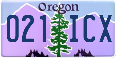 OR license plate 021ICX