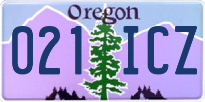 OR license plate 021ICZ