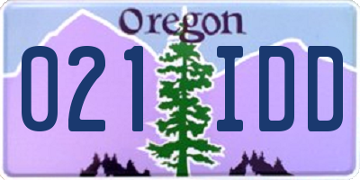 OR license plate 021IDD