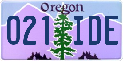 OR license plate 021IDE
