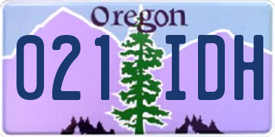OR license plate 021IDH