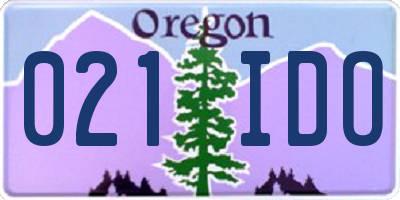 OR license plate 021IDO