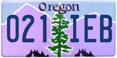 OR license plate 021IEB