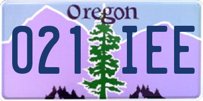 OR license plate 021IEE