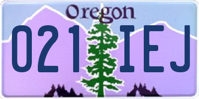 OR license plate 021IEJ