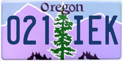 OR license plate 021IEK