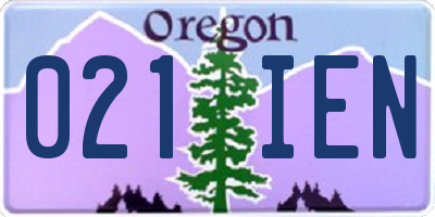 OR license plate 021IEN