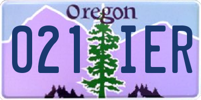 OR license plate 021IER