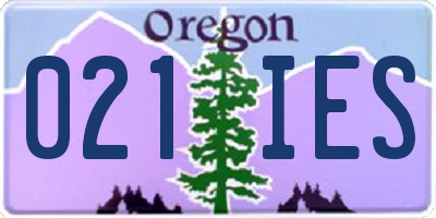 OR license plate 021IES
