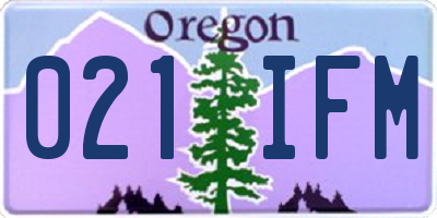 OR license plate 021IFM