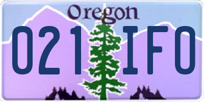 OR license plate 021IFO