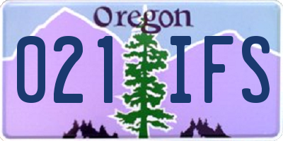 OR license plate 021IFS