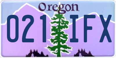 OR license plate 021IFX
