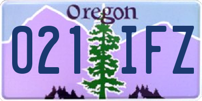 OR license plate 021IFZ