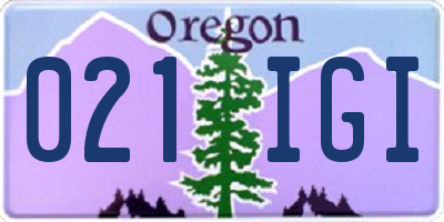 OR license plate 021IGI