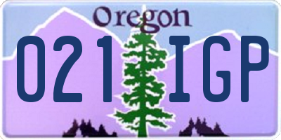 OR license plate 021IGP
