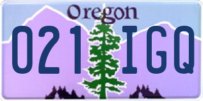 OR license plate 021IGQ