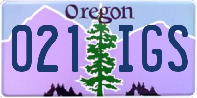 OR license plate 021IGS