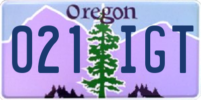 OR license plate 021IGT