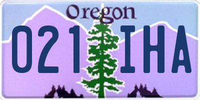 OR license plate 021IHA