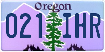 OR license plate 021IHR