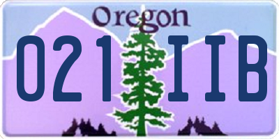 OR license plate 021IIB