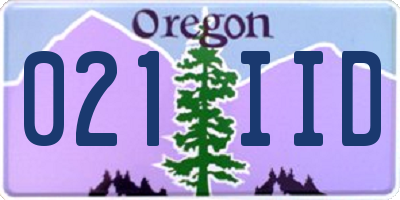OR license plate 021IID
