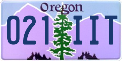 OR license plate 021IIT