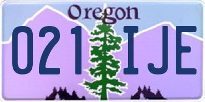 OR license plate 021IJE