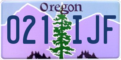 OR license plate 021IJF