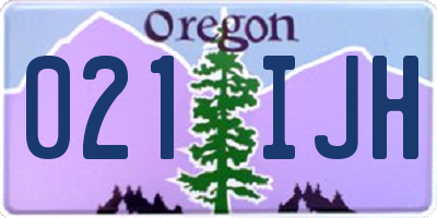 OR license plate 021IJH