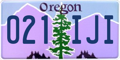 OR license plate 021IJI