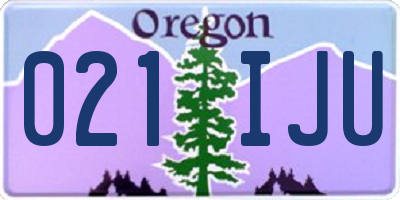 OR license plate 021IJU