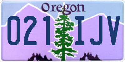 OR license plate 021IJV