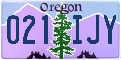 OR license plate 021IJY
