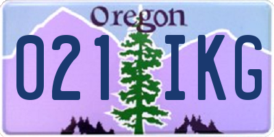 OR license plate 021IKG